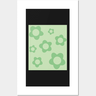 pattern flower aesthetic green Posters and Art